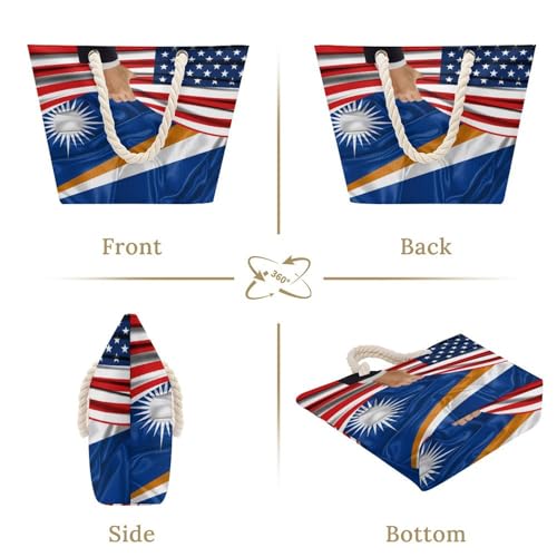 Tote Bag Large Handles Beach Bag with Zipper for Shopping Groceries Travel Outdoors Swim Pool Bag4