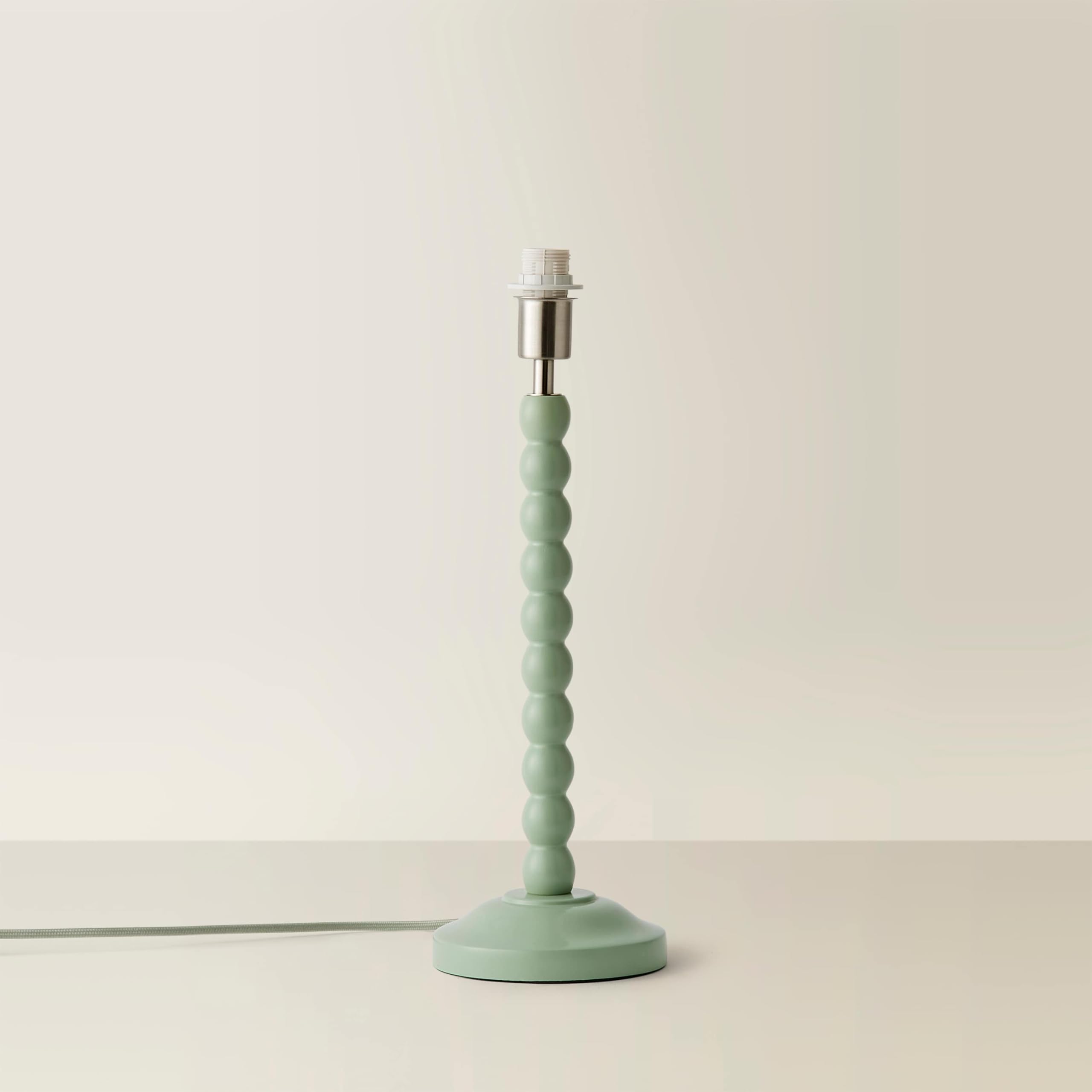 ValueLights | Sage Green Bobbin Stem Table Lamp Base | Table Lamps, Home Décor & Improvement Essential [Energy Class F]