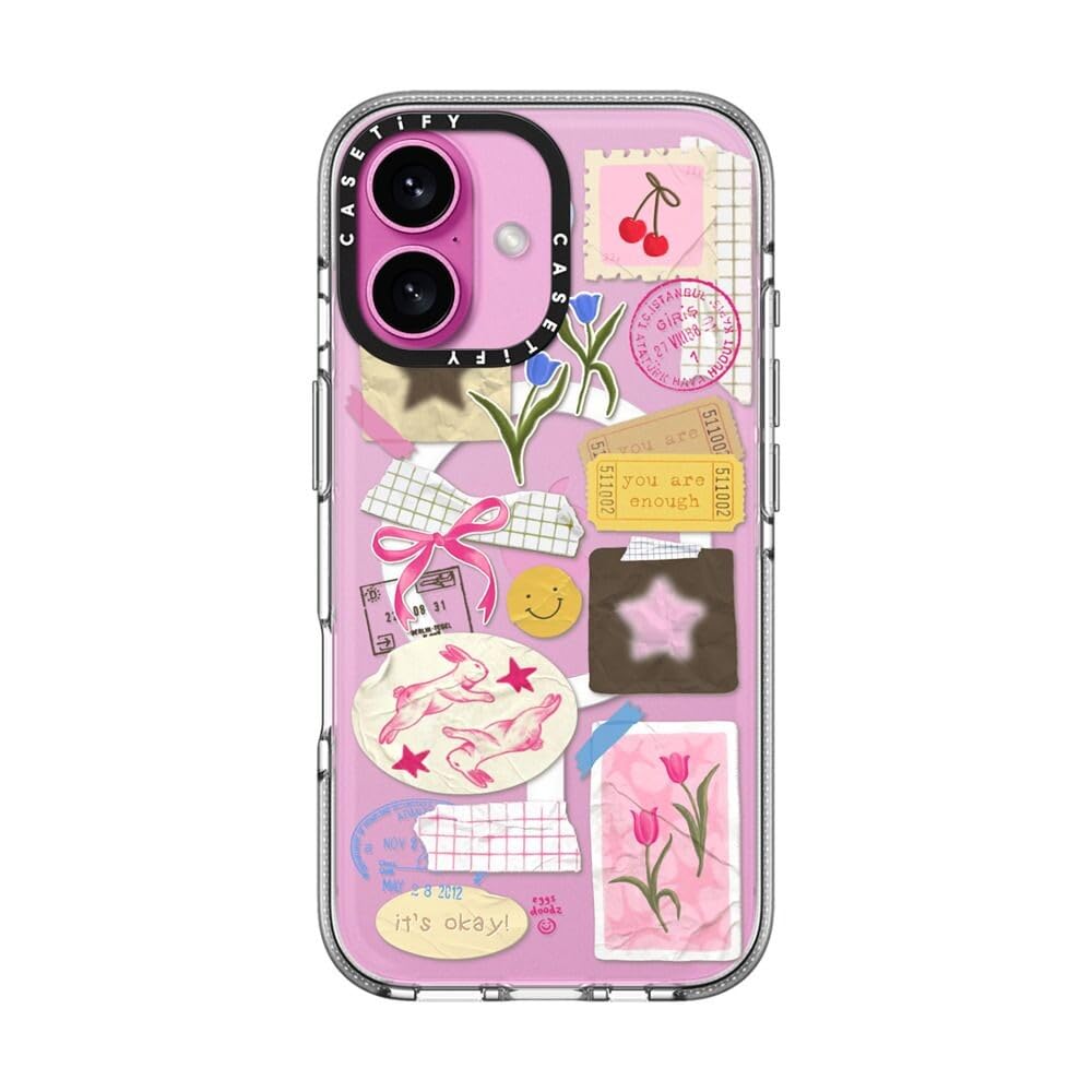 CASETiFY Funda para iPhone 16, transparente de impacto compatible con MagSafe | No amarillea | 2 m 3 x protección contra caídas de grado militar | You Are Stars Collage | Transparente
