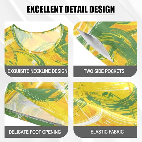 ALAZA Hippie Vintage Abstract Stylish Pajamas Short Sleeve 2 Piece Sleepwear Top and Bottom Pajama Set Unisex4