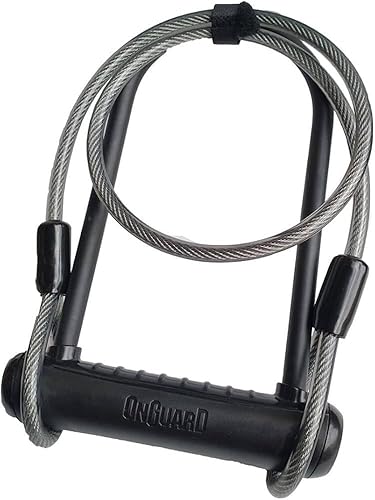 Onguard Neon 8154 U-Lock - Grillete estándar con cable, negro, 4.5 x 9