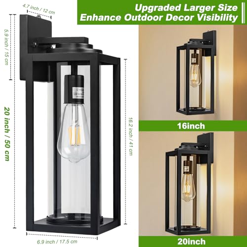 Image of FILIYANO Large Dusk to Dawn Outdoor Wall Lights, 20 Inch, Modern, 2 Pack