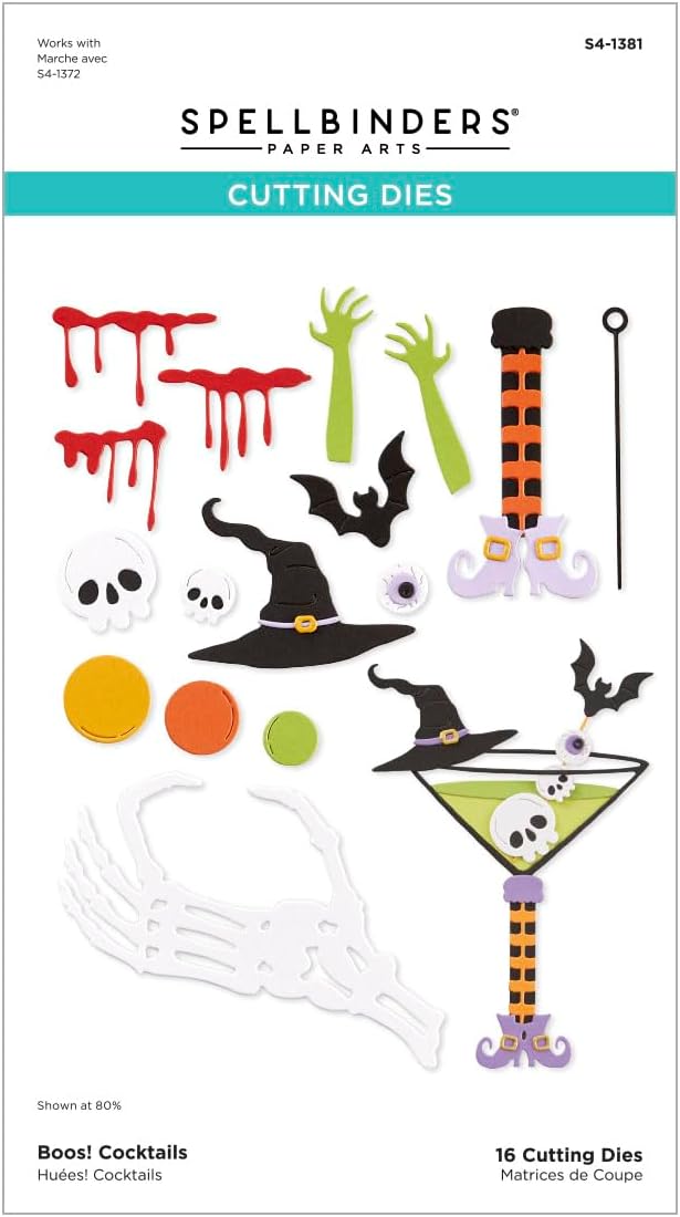 Spellbinders S4-1381 Boos! Cocktails Etched Dies from The Happy Hour Collection