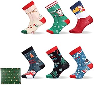 6 Pairs Christmas Socks, Christmas Novelty Xmas Socks Mens or Ladies Festive Christmas Socks for ladies and girls