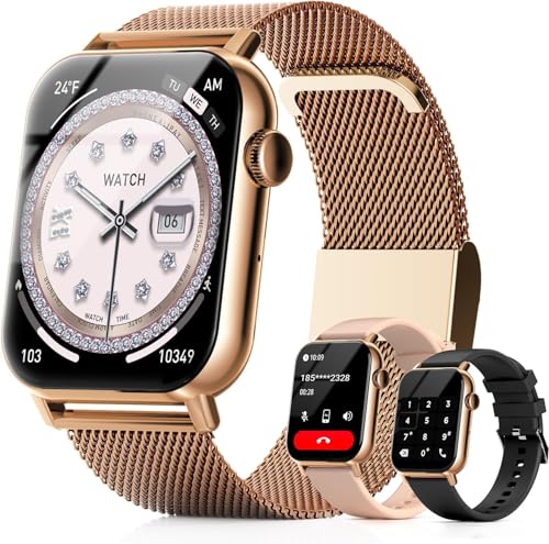 Trendia Smart Watches for Women, 1.83'' HD Fitness Tracker with Answer/Make Calls, Heart Rate/Sleep/SpO2 Monitor, 120+ Sport Modes, IP68 Waterproof, Compatible iPhone/Samsung/Android Vintage Gold