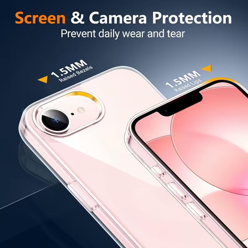 Image of DIZORO Crystal Clear Compatible with iPhone 17e / iPhone 16e Case with Anti-Yellow Anti-Scratch Shockproof Transparent Cover