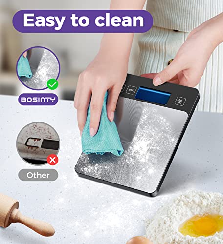 Bosinty Scale Food 2 In 1 Dual Power Mode Use For Meal Prep,[Load-Bearing 33Lb]Scale For Food Ounces And Grams, Unique Cd-Grain Digital Kitchen Scale Stainless Steel Wear-Resistant Material Easy Clean #TOP6
