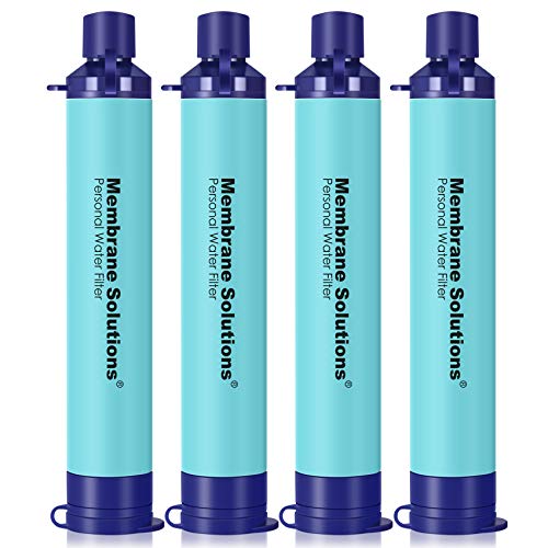 Membrane Solutions Straw Water Filter S1, NSF/ANSI 42&372&401 certificated, Survival Filtration Portable Gear, Emergency Preparedness, Supply for Drinking Hiking Camping Team Family Outing
