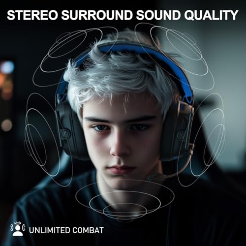 Wireless Gaming Headset for PS5, PS4, PC, Switch, Mac, 2.4 GHz Wireless & 5.4 Bluetooth Gaming Headphones with Mic ENC Noise Cancelling, 50mm Drivers, 3D Stereo Sound, 50H Battery, Foldable, Blue