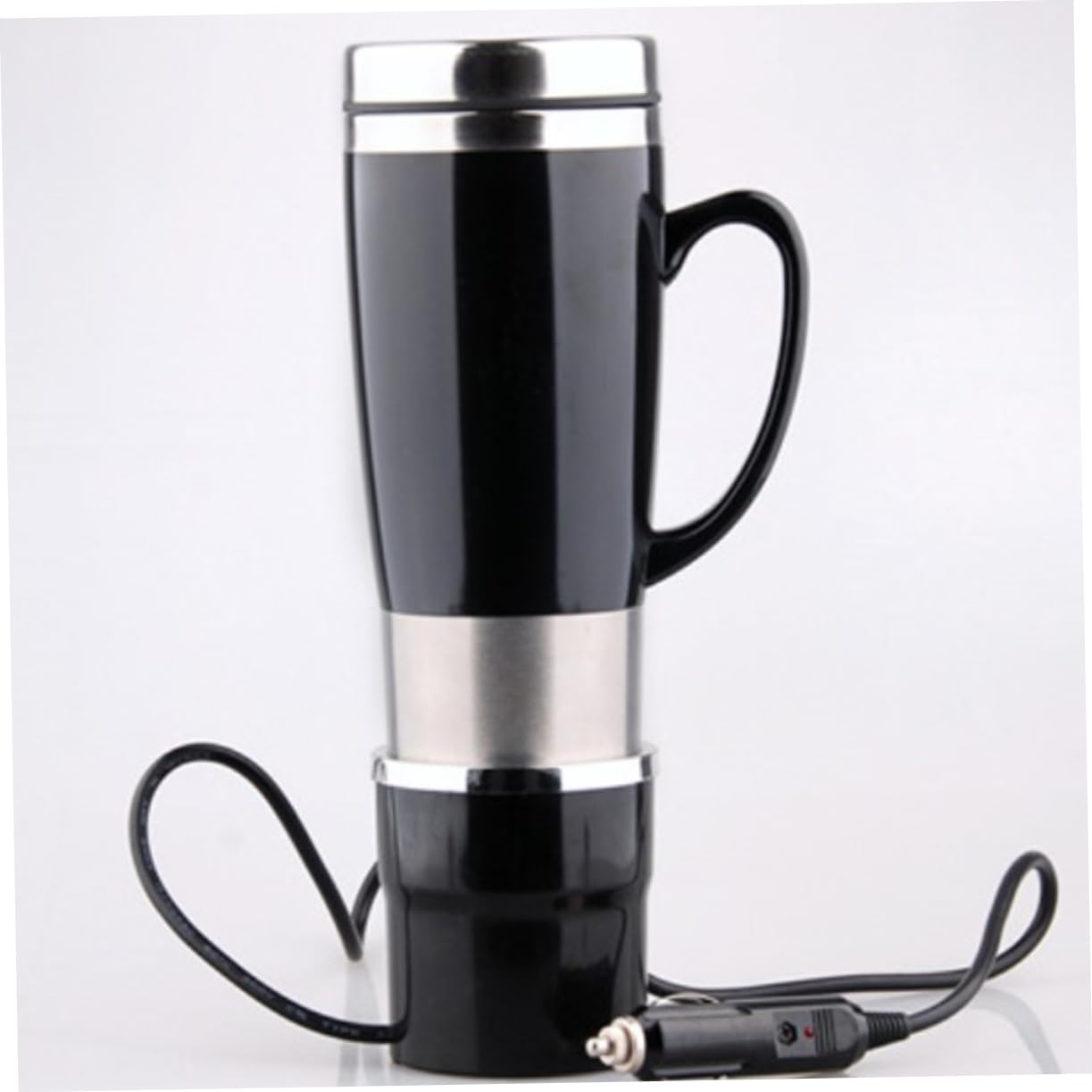 Genérico Hervidor De Agua Calentador De Agua Taza Reutilizable Calentador De Tazas Portátil Taza Plegable Taza De Café Tetera Eléctrica Hervidor De Agua Para Coche Black