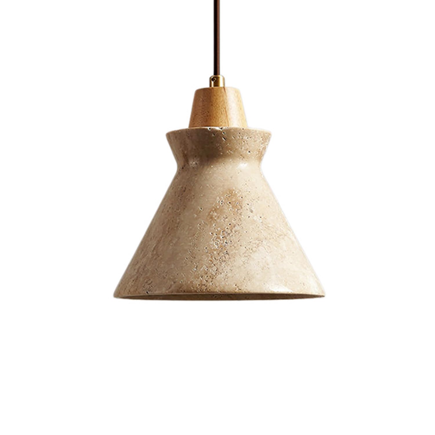 Lampada a sospensione in travertino con lampada a