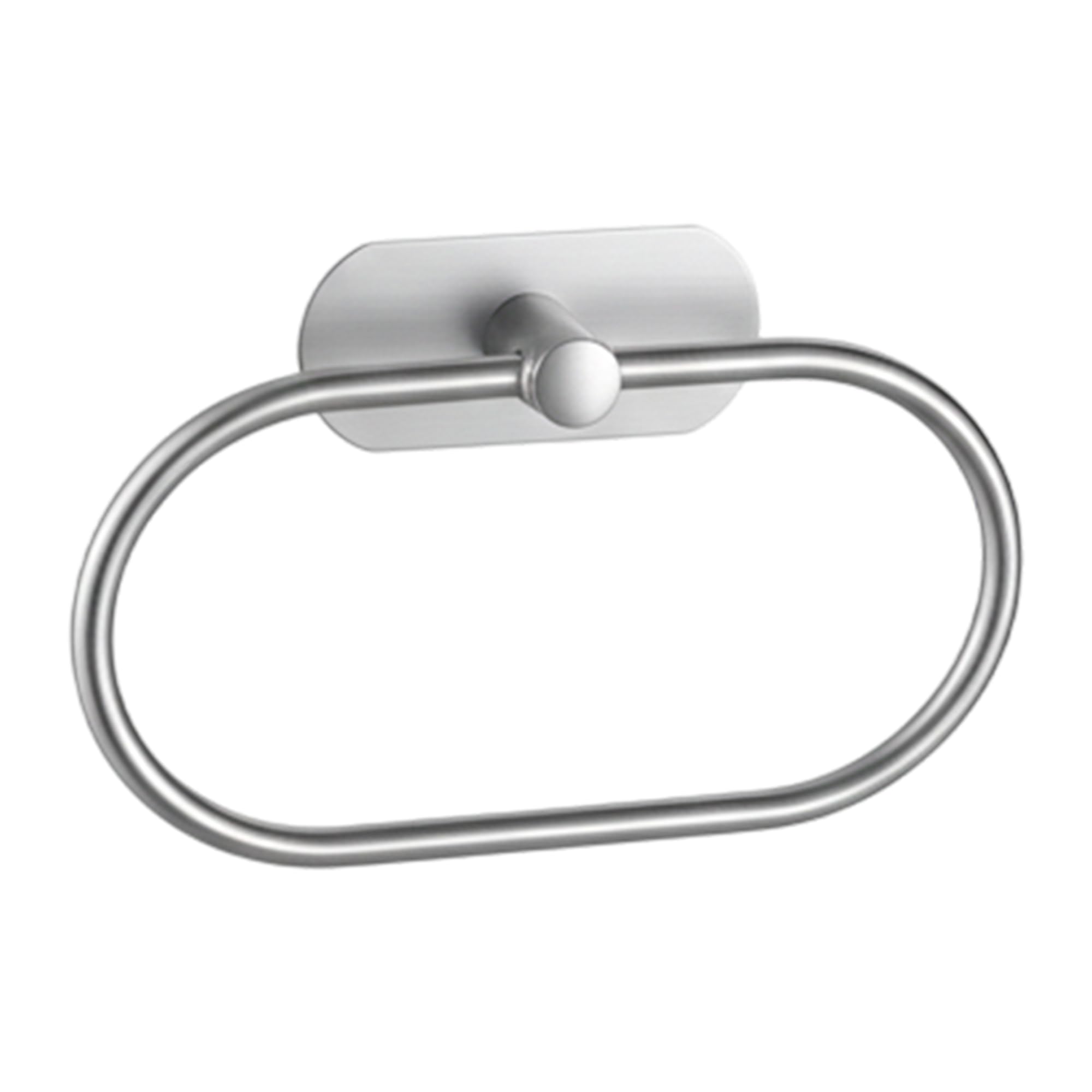 Oslen Magic Sticker Self Adhesive Stainless Steel Towel Ring Holder – Capsule Shape Wall Mount, Chrome Finish, Rust-Resistant, Space-Saving Bathroom Accessory for Hand Towels No Drilling (Pack of 1) 4