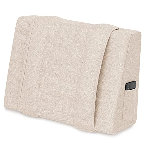 Spatium Cojines para pales, Funda desenfundable, Espuma fría, Impermeable europalé palets (Beige Respaldo Corto 60x40x10/20)