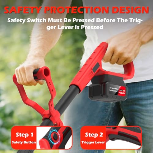 21V Cordless Electric Tiller for Gardening, 360 RPM Garden Tiller with 2×4.0AH Batteries & Charger, 9\" Width, 6.3\" Depth, Battery Powered Mini Cultivator, Portable Rototiller for Lawn Soil Cultivation - Thumbnail 5
