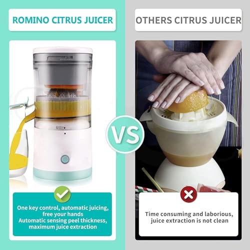 Image of Portable Personal Blender Bottle - USB Rechargeable Smoothie Maker with Travel Lid, Powerful Mini Juicer for Fruits & Vegetables, BPA-Free, Easy Clean (Multicolour, Full-Automatic Orange Juicer)