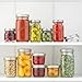 JoyJolt 8 Oz Mason Jars With Lids, Labels and Measures! 6-Pack Wide Mouth Mason Jars, Glass Jar with Lid and Band. Airtight Canning Jars, Overnight Oats Jars, Salad Jars, Sourdough Starter Jar