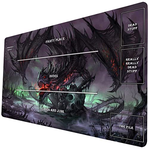 Playmat For Mtg Gathering 14" X 24" Tcg Play Mat Board Game Trading Card Game Mat(Zombie Dragon)(15) #TOP4