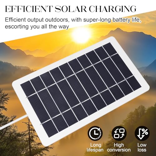 USB Solar Panel Charger, Portable Solar Panel Kit for Camera, Cell Phone Charging, Camping, Hiking, Outdoor Travel 5V 5W (White 1PCS) - Image 6