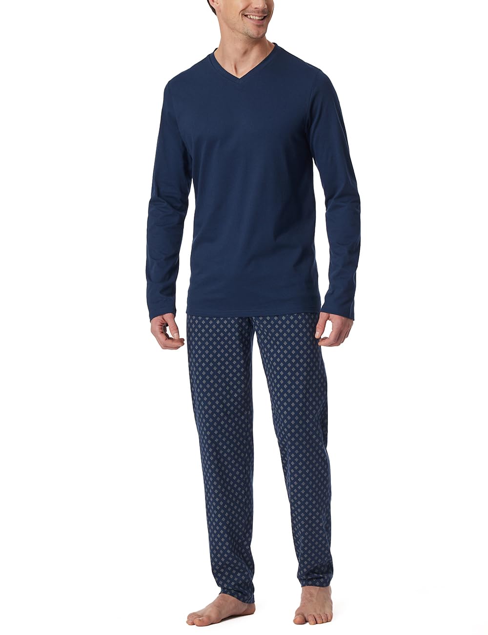 Schiesser Men's Long Pyjamas - Nightwear Set, Admiral_182199, 48 cm