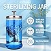 Disinfectant Sterilizer Glass Jar - Capacity 21 Oz Glass with Removable Strainer Tray for Cleaning, Storage & Organization of Manicure Nail Tools & Barber Salon Supplies