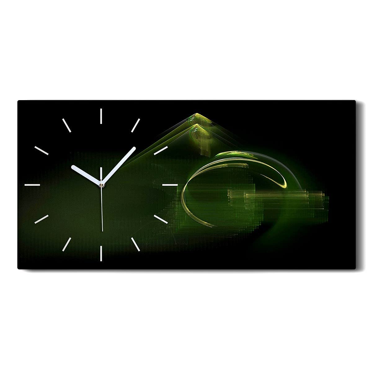 Horloge sur toile silencieuse et moderne 60x30 cm. Décoration murale sans tic-tac pour la chambre.