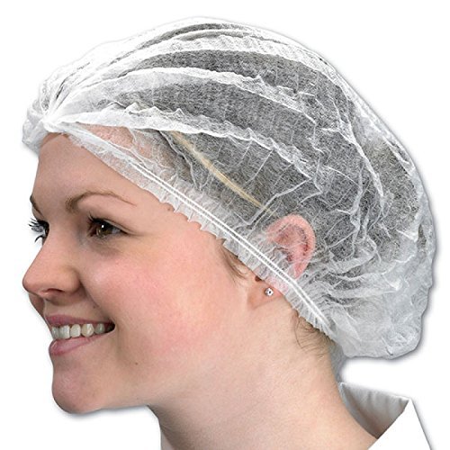 ASHWA GROUP Pack of 50 Non Woven Disposable White Bouffant Surgical cap