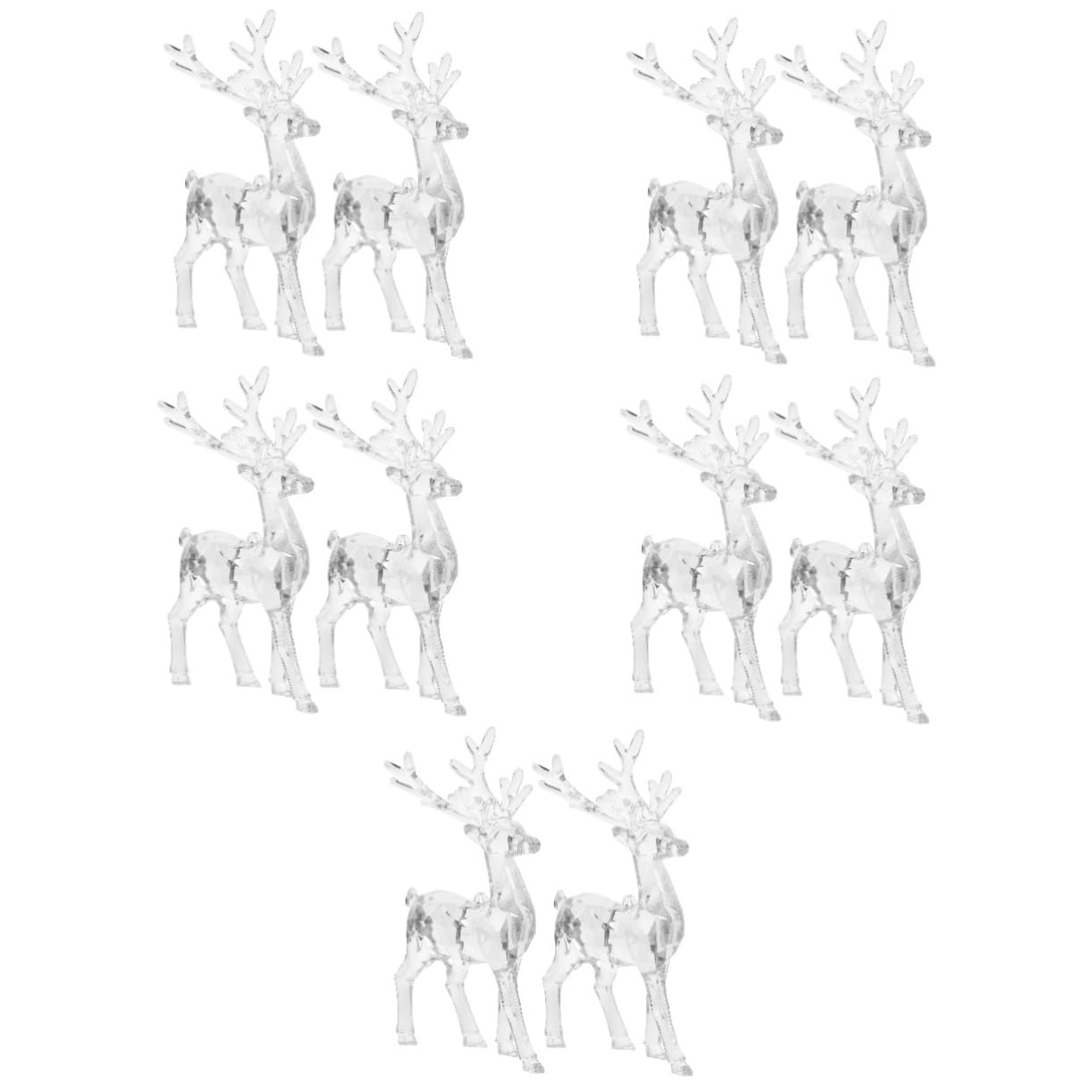 10pezzi Addobbi Natalizi Acrilico Con Cervo Trasparente Decorazioni Per Albero Di Natale e Feste Di Natale Per Famiglia e Amici