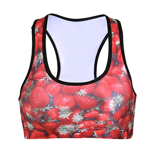 Image of Sister Amy Women's Aerobics Gym Dance Yoga Vest Printed Sports Bra Top Vest