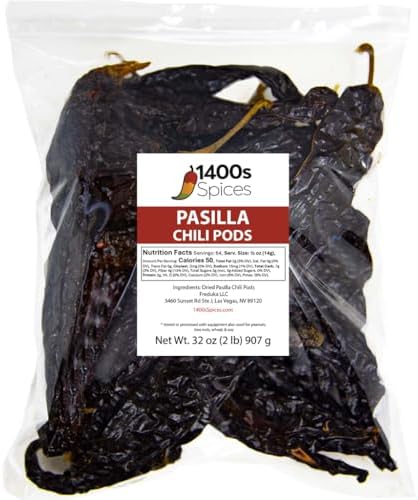 2lb Pasilla Negro Chilaca Dried Whole Chile Peppers Bulk