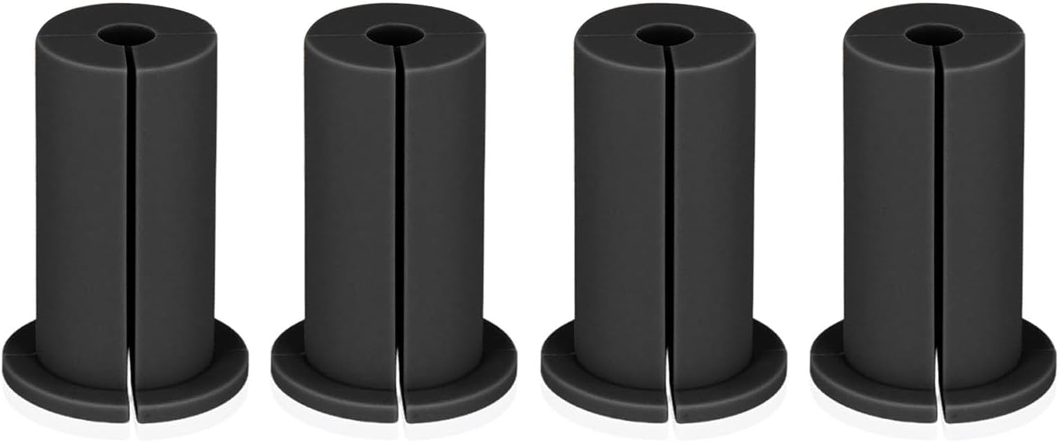 4PCS Ethernet Cable Grommet 1 Inch Rubber Cable Wall Pass Through Grommet Cable Feed Through Bushings Wall Grommets for Cables with A Diameter of 7mm Or Less (Black)