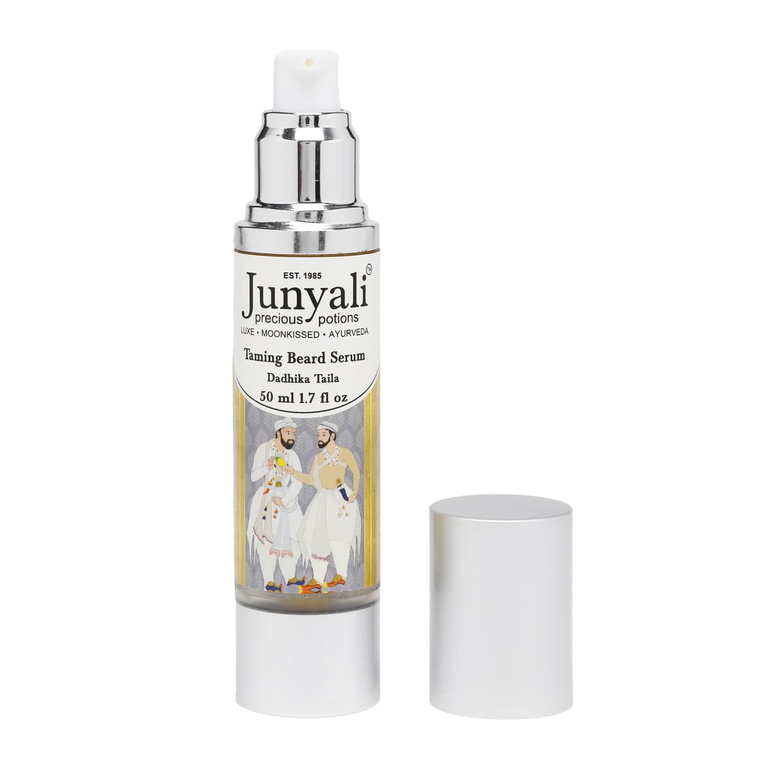Junyali Dadhika Taila Beard Oil - 50ml Organic Blend for Softening Stubble, Promoting Growth & Healthy, Manageable Beards with Lavender, Vetiver, Geranium, Hibiscus Ayurvedic Formula 1