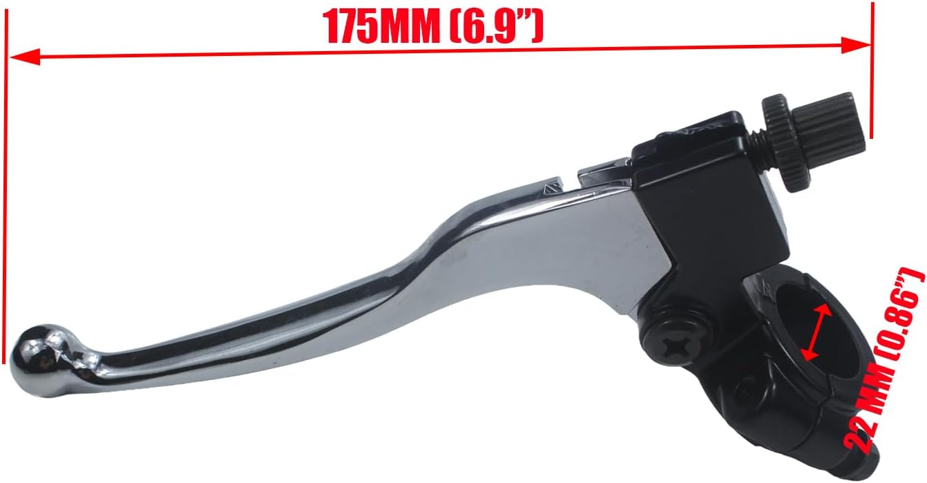 Universal 7/8'' 22mm Handlebar Left Clutch Lever and 39" Clutch Cable with Adjuster Replacement for CRF XR SSR 50cc 70cc 90cc 110 cc 125cc Dirt Pit Bikes Motorbike Motocross