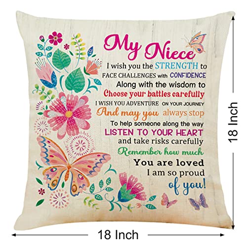 Gifts For Niece Throw Pillow Covers, Listen To Your Heart Pillowcase Cushion Case For Sofa Bed Couch Bedroom, Niece Birthday Gift Ideas From Aunt, Present For Niece Christmas Graduation #TOP1