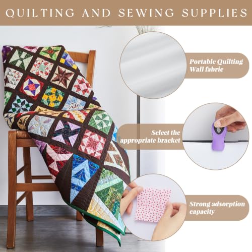 Image of Buryeah 1 Pcs Quilt Design Wall Fabrics 60 x 48 Inches, No Grid, White