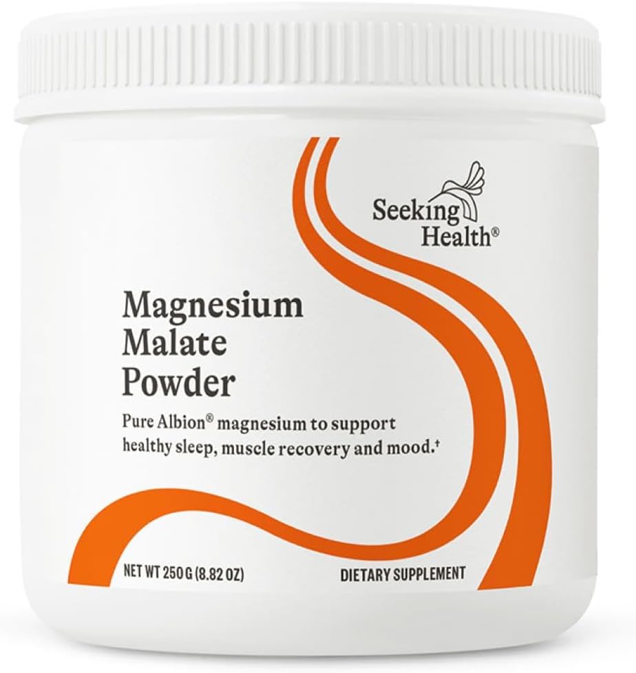 Seeking Health Magnesium Malate Powder - Muscle & Bone - 500 mg, 100 Serv | DiMagnesium malate for enhanced absorption, supports muscle function & energy, non-GMO, gluten-free, vegan