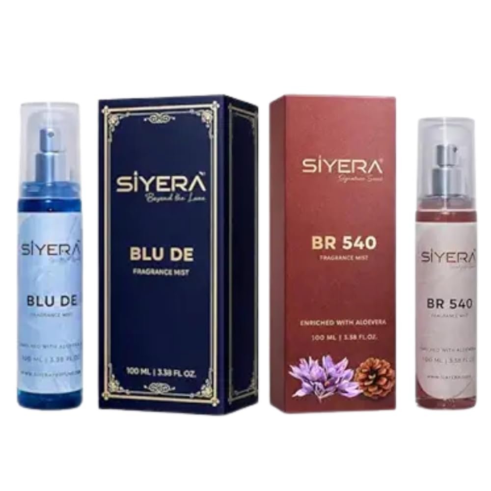 Body Mist Combo (Siyera Blue Day & Siyera BR 540) | Unisex Fragrance Mist Pack of 2 | Long-Lasting Body Spray with Aloe Vera Gel | Refreshing & Luxurious Scents | 2 x 100ml-image-20