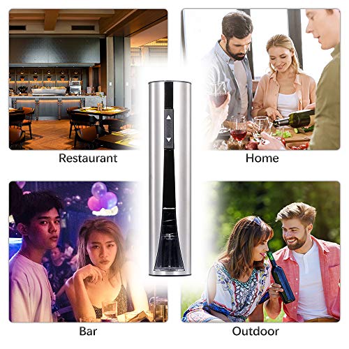 DECDEAL Abridor de vinho elétrico Abridor de garrafas de vinho elétrico automático de aço inoxidável