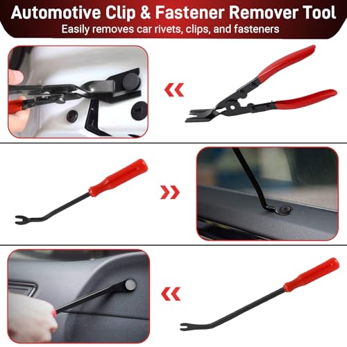 MELSTOM 5 PCS Auto Clip Pliers Set and Fastener Remover, Clip Removal Tool for Automotive Door Panel, Car Trim Removal Tool Kit