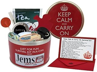 Keep Calm & Carry On Survival Kit In A Can. Humorous Fun Gift For A Birthday Christmas Retirement Good Luck New Job & Leaving. Ideal For Work Office Boss Friend Dad Him Men Present & Card