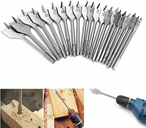 EsportsMJJ 6-40Mm Flat Spade Wood Drill Bit Hex Shank Woodworking Spade Drill Bit Hole Cutter - 17Mm