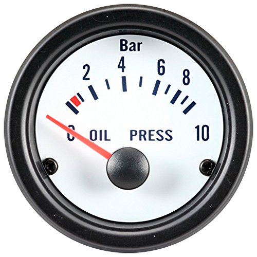 Pression d'huile 0-10 bar AUTO-STYLE 52mm manomètre blanc classique indicateur moteur