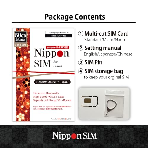 Japan SIM Card 180 Days Data Only | 50GB High-Speed 4G LTE + Unlimited Data at Reduced Speed | No Roaming Needed for Faster, Safer Access | Hotspot tethering Supported | Docomo Network | Made in Japan by Nippon SIM - Used condition - Image 7