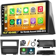 Android Car Radio for Honda Accord 2008-2013, Build in Wireless/Wire Carplay & Android Auto Support Bluetooth5.2, Back-up Camera,FM Stereo,SWC,10.2 Inch IPS Touch Screen 4GB+64GB