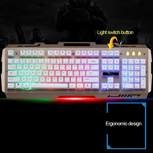 Tastiera del Computer G700 USB Retroilluminazione RGB Wired Optical Gaming Mouse e Set Tastiera, Lunghezza Cavo Tastiera: 1.35m, Lunghezza Cavo Mouse: 1.3m (Nero) (Colore : Black)