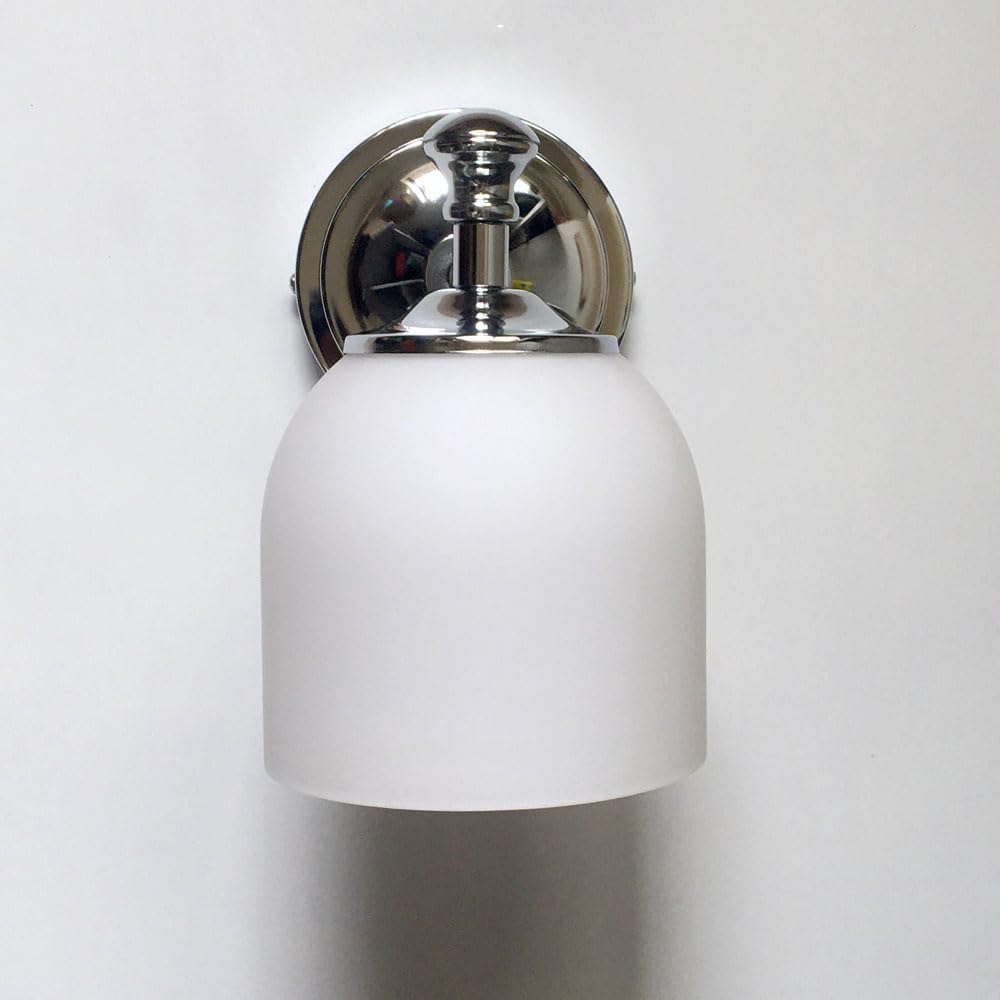 Nowoczesna srebrna lampa ścienna LED do łazienki, oświetlenie toaletkowe, mlecznobiałe szkło, retro, do przedpokoju, styl wiejski, żelazo, E27, rustykalny, okablowany
