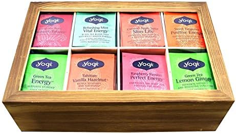 Gift Universe 112 Pieces Yogi Tea Sampler with 8 Section Tea Storage Box