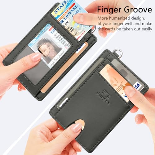 Image of FurArt Slim Minimalist Wallet RFID Credit Card Holder for Men | slim minimalist compact rfid id window thin