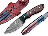 H.M Knives Handmade Damascus Steel Knife - Fixed blade Bush craft Hunting Knife, Survival & Camping