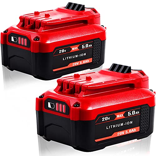ã€Upgradeã€‘ 2Pack TenHutt 20V 5.0Ah Replacement Battery for Craftsman V20 Lithium Ion Battery for CMCB205 CMCB204 CMCB206 CMCB202 CMCB201 20V Cordless Power Tools Craftsman 20V Battery