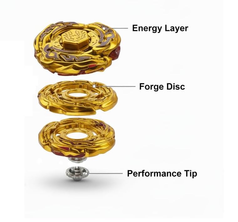 Image of Funstars L-Drago Destroy F:S Metal Fury Spinning Top with Launcher(Gold)